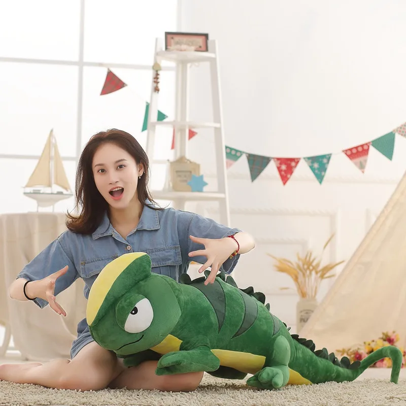 100cm 140cm Lizard Plush Toy Simulation Stuffed Animal Soft Doll Real Life Plush Chameleon Toys For Children Kids Birthday Gift