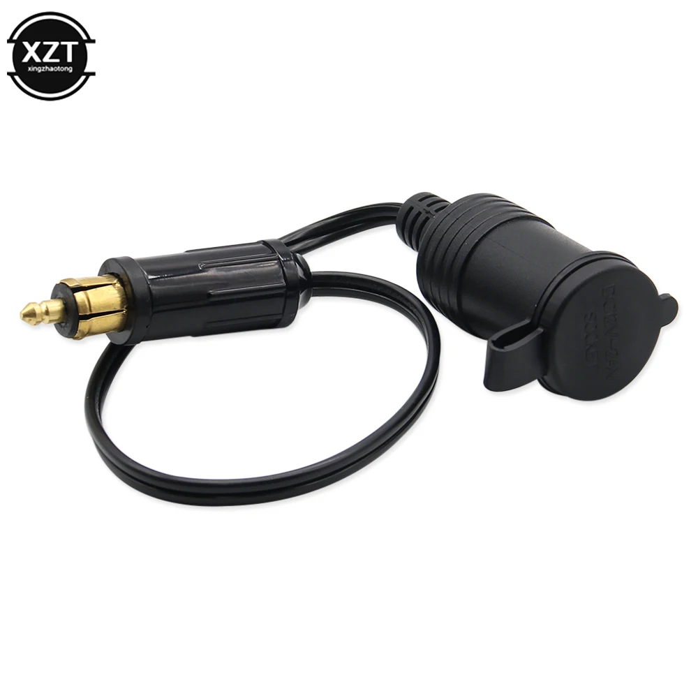 DC 12V 24V EU Plug For BMW DIN Hella Motorcycle Charger Socket Outlet Convert to Car Cigarette Lighter Adapter Power Lead Cable