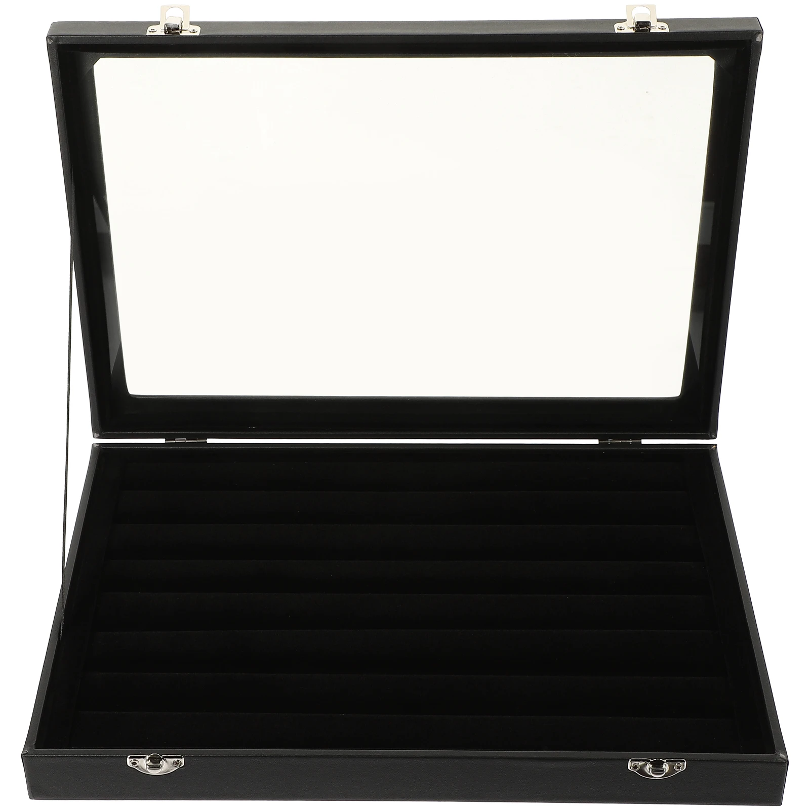 

Jewelry Storage Box Glass Lid Organizer Necklace Display Rack Travel for Bracelet