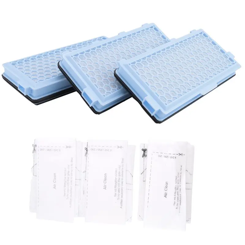 【NEW A39M】 3X HEPA Filters For Vacuum Cleaner Part Compact C1-C2 Complete C2- C3 S8340 +3 Air Clean Filters + 3 Motor Filt