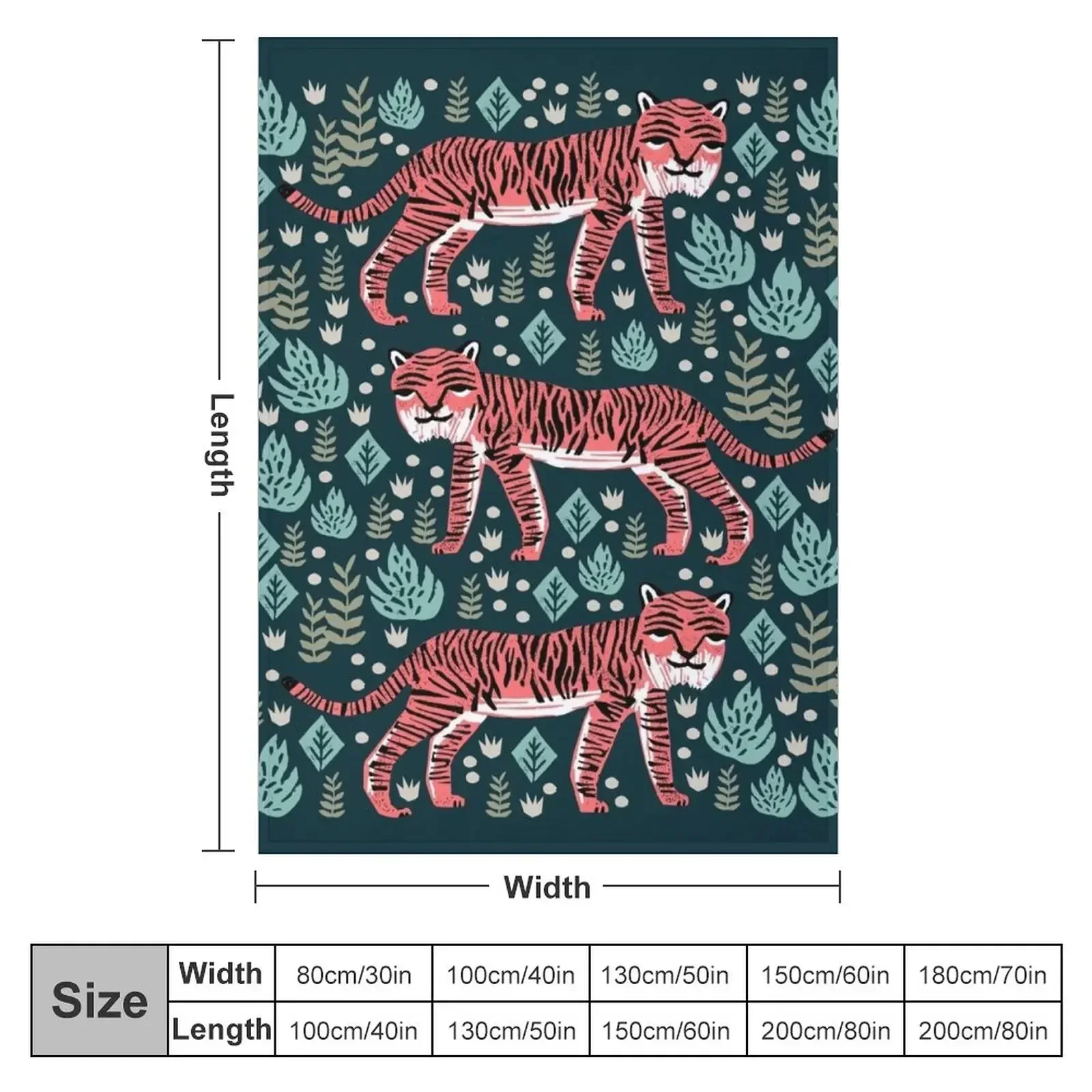 Safari Tiger by Andrea Lauren Throw Blanket Plush Thermal Soft Blankets