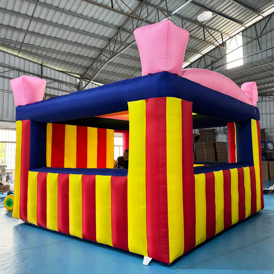 Inflatable Carnival Store, Inflatable Concession Stand Booth Kiosk Treat Shop Booth with Blower for Carnival, Party, School Day,