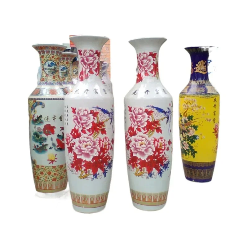 

Chinese style floor to ceiling vase, full of glaze color gold and jade, home living room ceramic ornaments