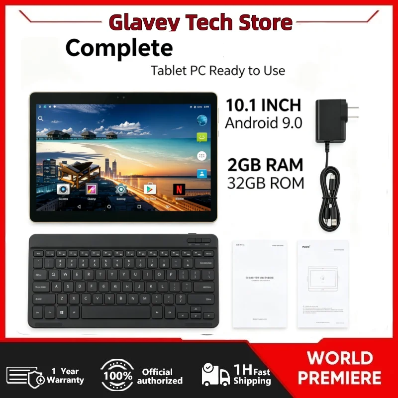 10.1인치 안드로이드 9.0 태블릿 PC T10 RAM 2GB ROM 32GB CPU 프로세서 쿼드코어 WIFI V9 듀얼 카메라