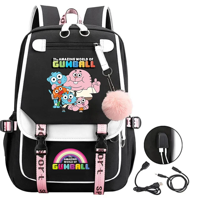 2026 New The Amazing World of Gumball Backpack Teenage Fashion Girl Backpack High School Backpacks Women Outdoor Travel Rucksack
