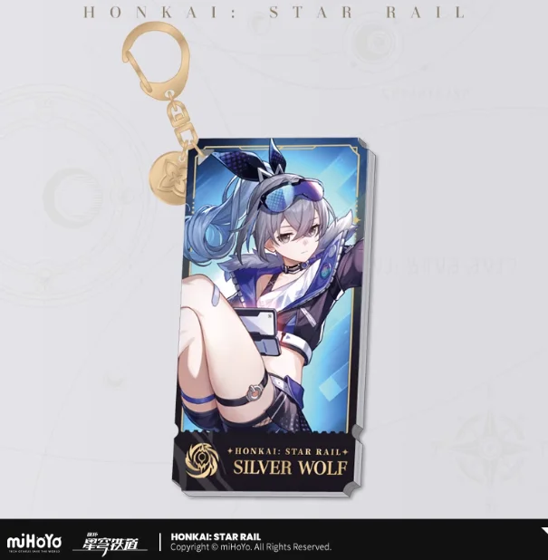 الرسمية هونكاي ستار السكك الحديدية الفضة الذئب كافكا تأثيري أنيمي سلسلة الاكريليك قلادة مفتاح سلسلة اكسسوارات الديكور هدية عيد الميلاد