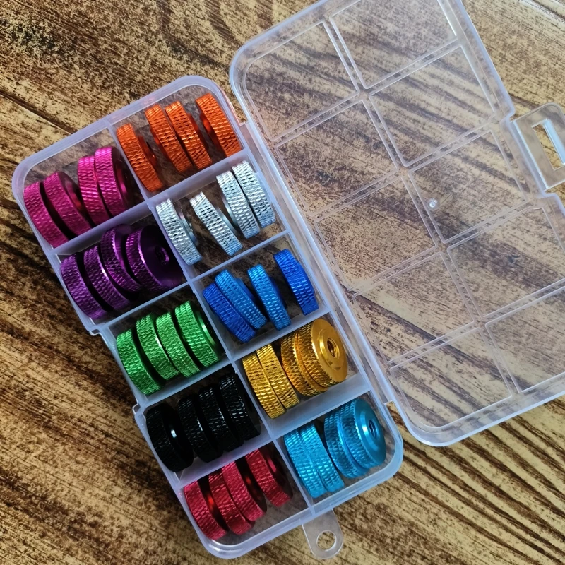 40PcsM3 M4 M5 M6 Aluminium Alloy Thumb Nut Knurling Aluminum Hand Adjustable Fastening Step Nut Fastener Anodizing Sets 10 Color