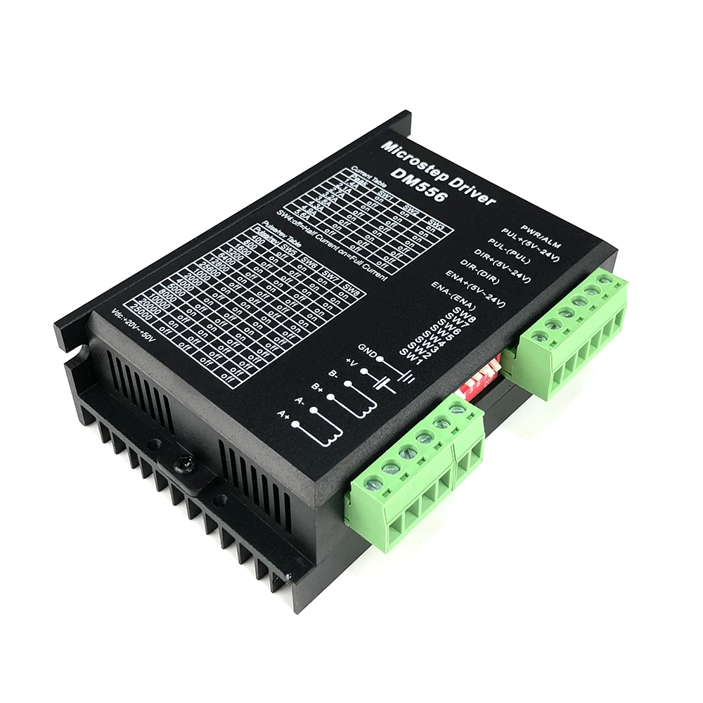 

1pcs DM556 Stepper Motor Controller 2 Phase NEMA 23 34 Digital Stepper Motor Driver 20-50V DC Max 5.6A for 42 57 86 Series Motor