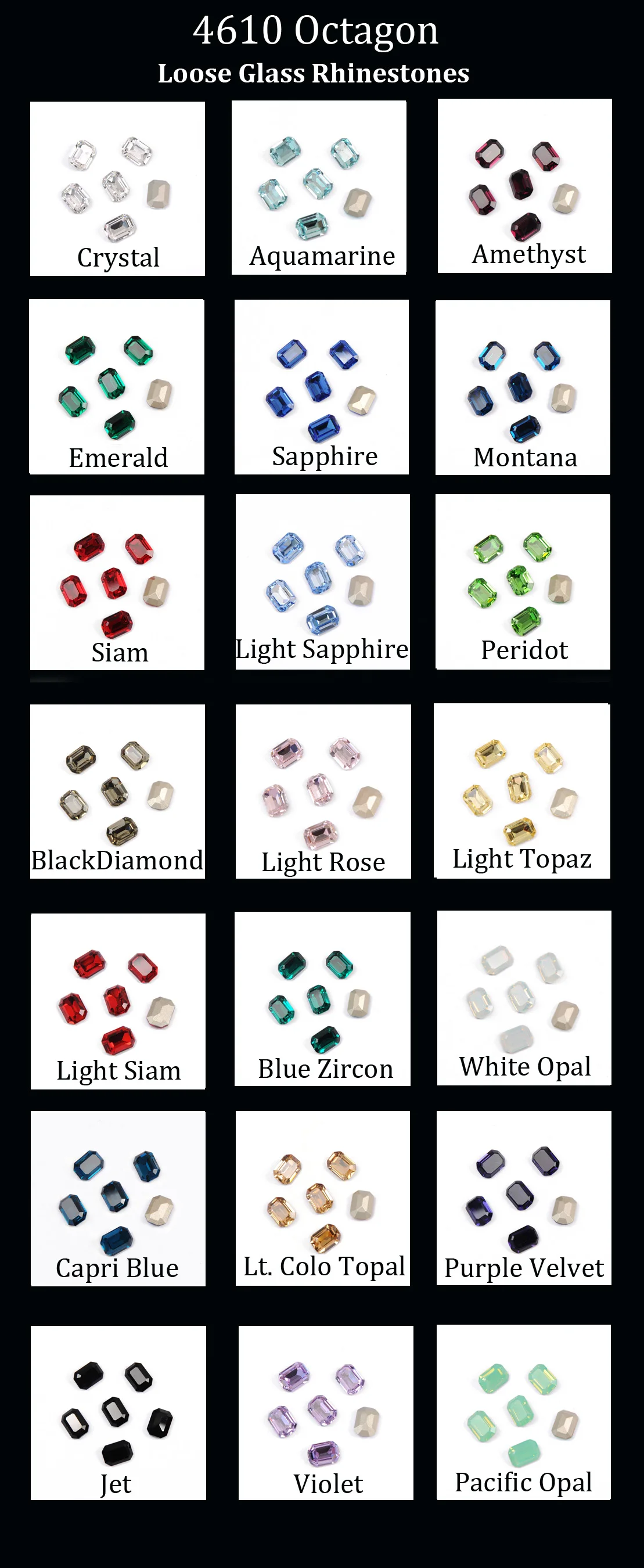 Colorful K9 Glass Sew On Rhinestones Octagon Crystal With Claw Glass Material Strass Jewels Beads For DIY Crafts Bags Decoration