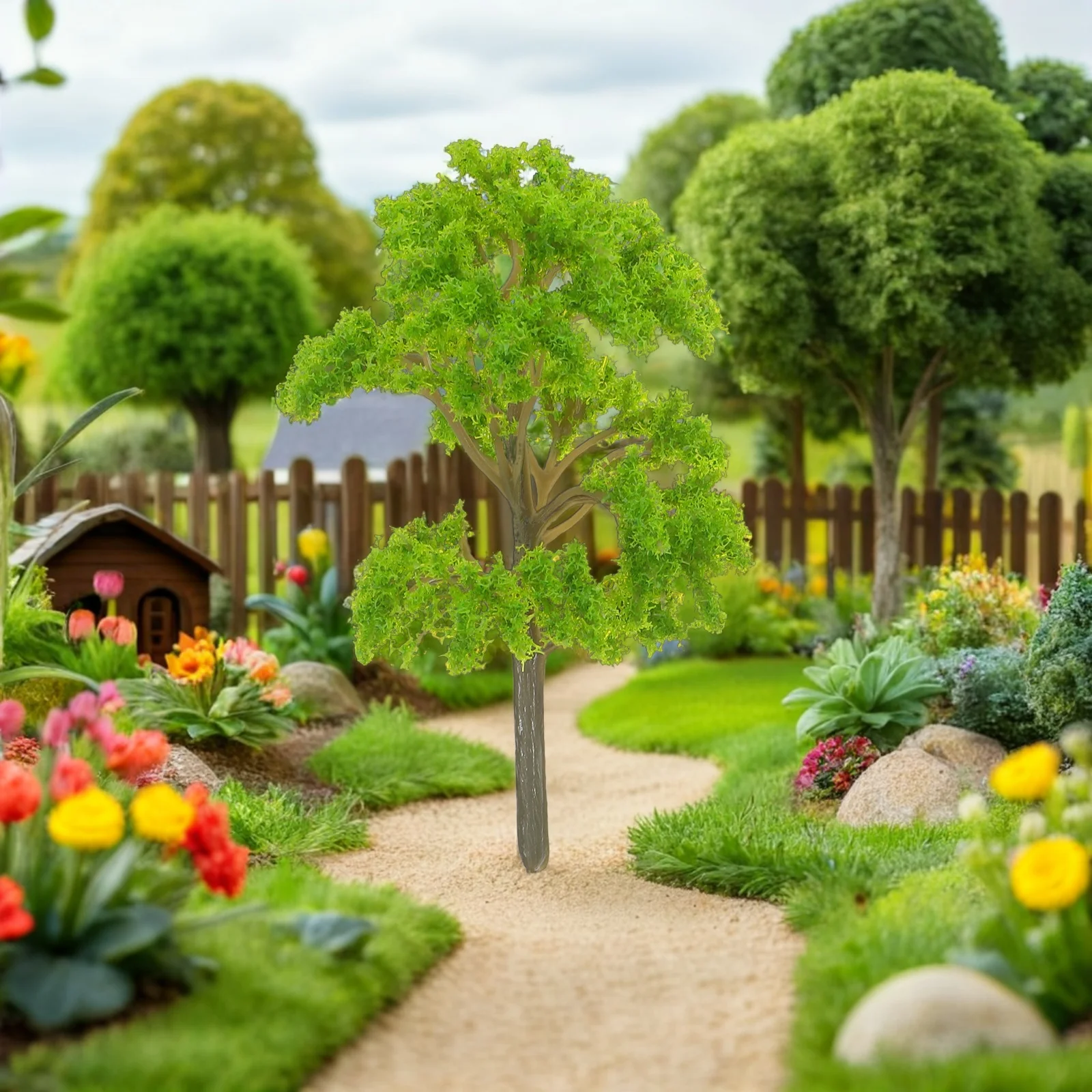

20pcs Mini Sand Table Model Tree Miniature Craft Trees Decorative Artificial Green Plants for DIY Scene Building Desktop Decor