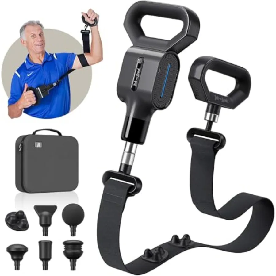 

Massage Gun with Strap for Hard to Reach Back and Shoulders Dual-Mode Percussion and Vibration 3000RPM Brushless Motor Deep Tis