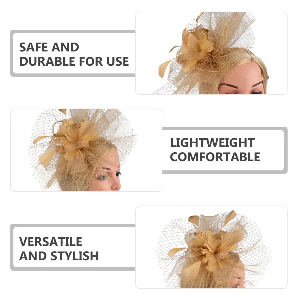 

Mesh Net Bride Fascinator Hat for Women Lightweight Tea Party Headband Clip Vintage 1920s Wedding Church Halloween Hair