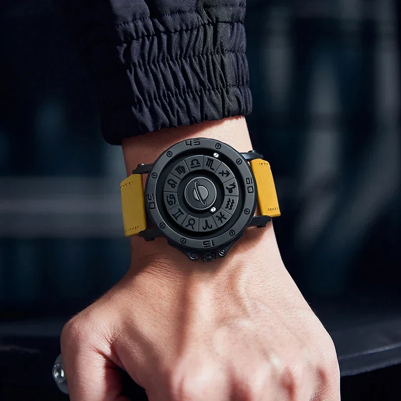 DOM 1733 Constellation Magnetic Suspension Watch Quartz Movement Waterproof Fashion Personalized Men's Watch Relogios Masculino