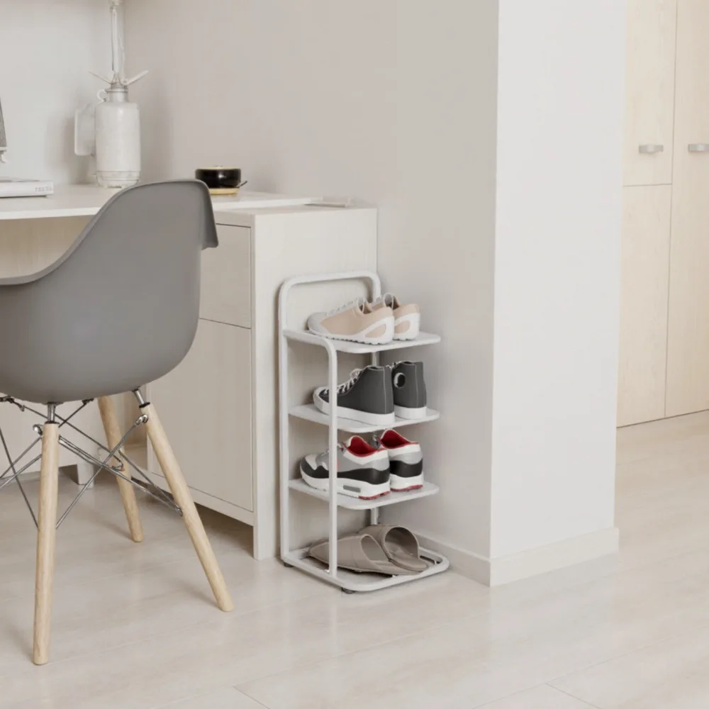 Schuhregal mit schmalem Raum – robuster vertikaler Organizer aus Eisen, kompakt, platzsparend für Wohnung, Wohnheim und Zuhause, einfache Montage