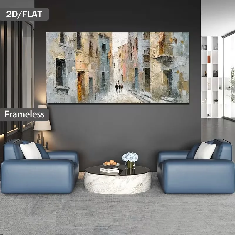 2D Flat, 2D Flat, Frameless Modern Canvas Poster Titled 'Floral Harmony', Measuring 27.55 Inches by 55.11 Inches (70 Cm by 140 C