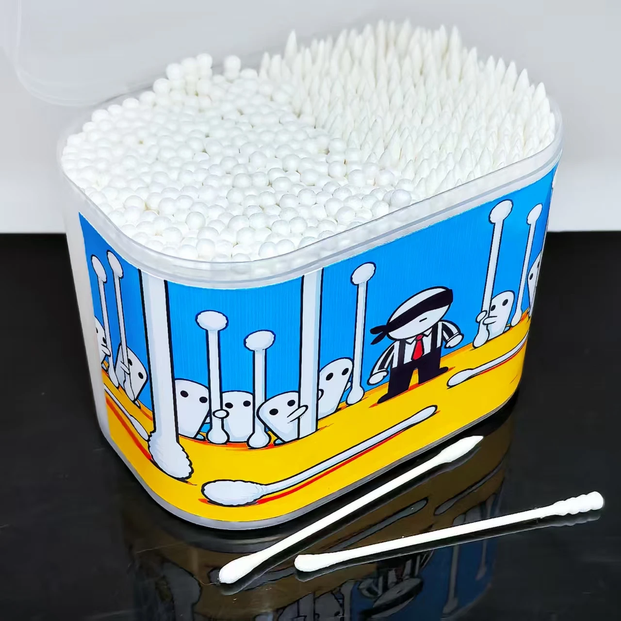 600 Uds. Hisopo de algodón con elemento oculto creativo, hisopo de algodón con diseño de doble cabeza, regalo