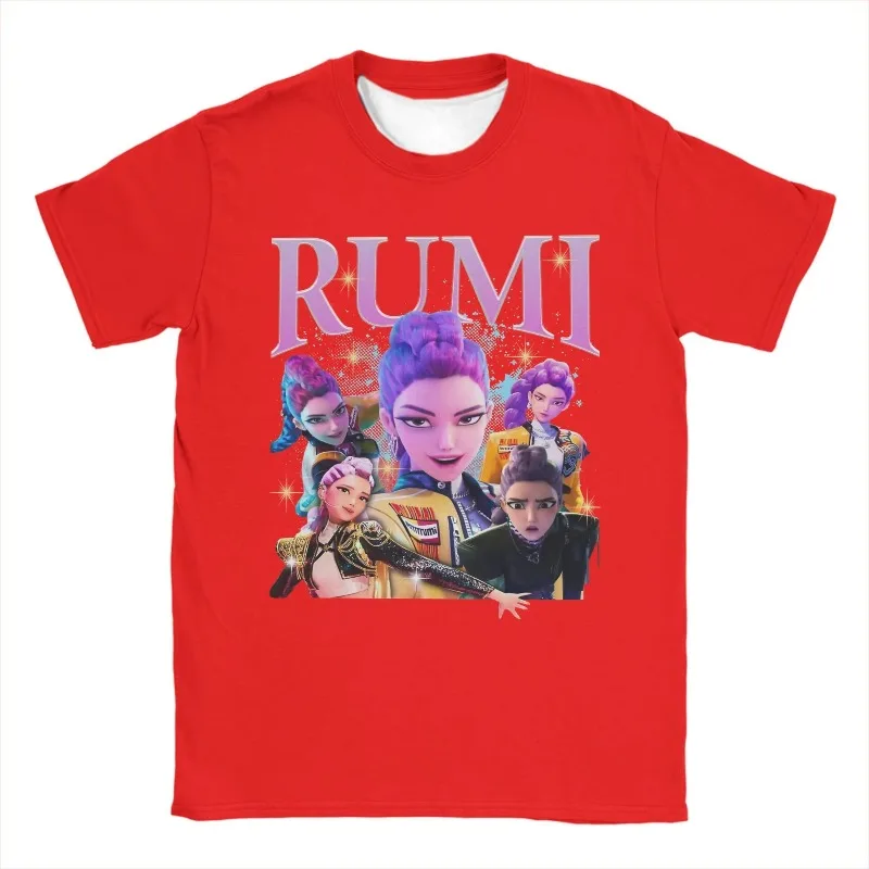 2025 شعبية رومي K-pop شيطان الصيادين Huntrix ثلاثية الأبعاد مطبوعة مستديرة الرقبة قصيرة الأكمام فضفاضة تنفس التجفيف السريع تي شيرت #4