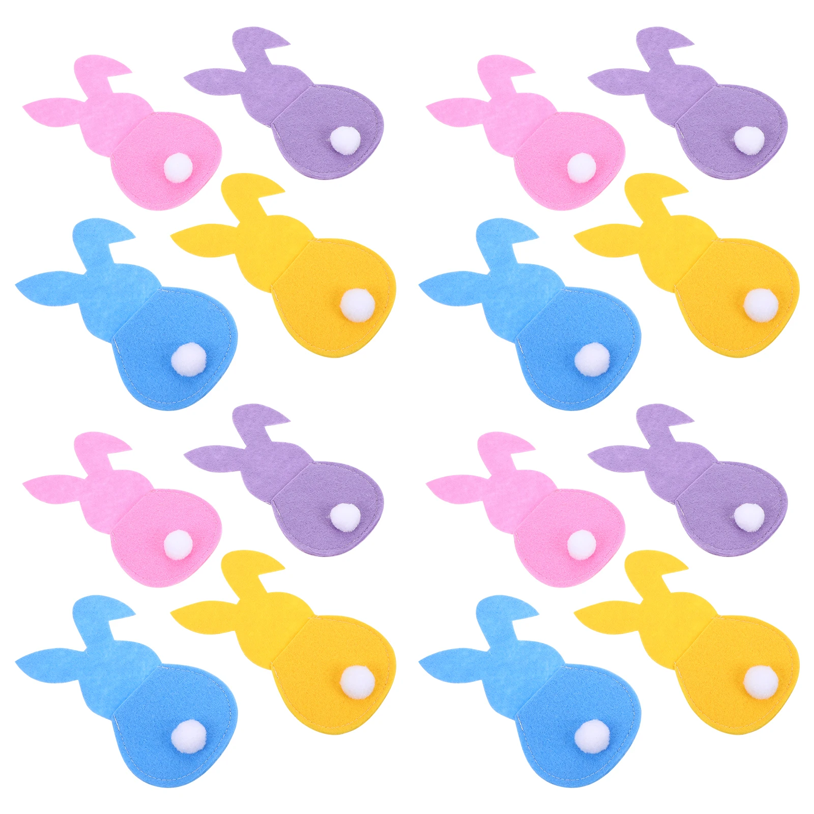 

16pcs Rabbit Shaped Cutlery Bags Silverware Storage Cute Fork Covers Easter Party Tableware Holder