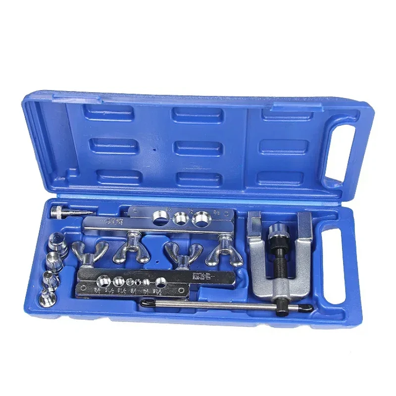 Refrigeration Flaring Tool Kit 1/8-3/4 6-19mm Expanding Tube Reamer Copper Tube Aluminum Tube Reamer Hand Tool Set