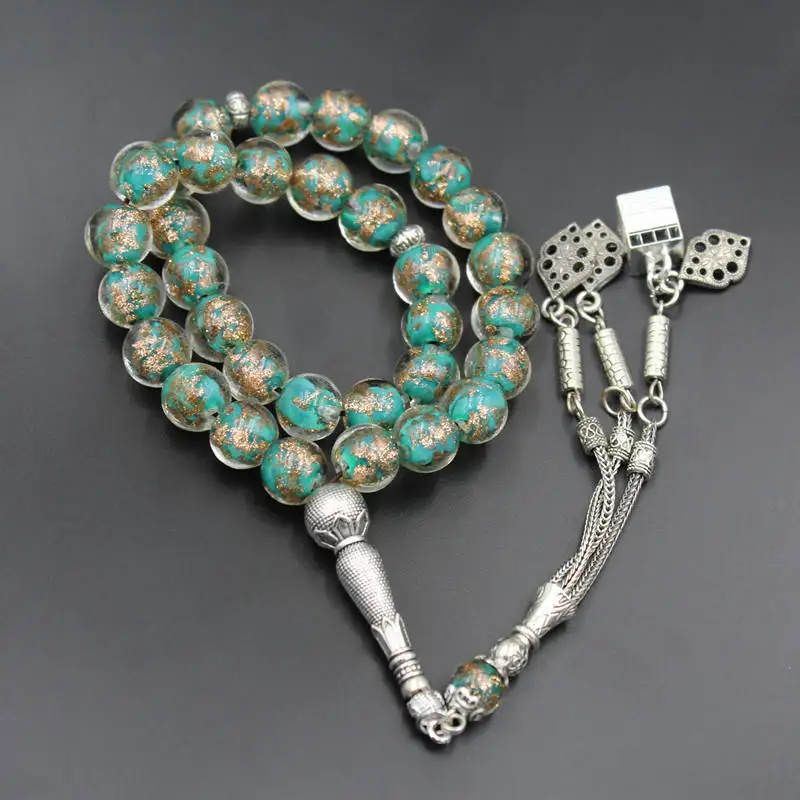 

33 PCS coloured glaze Eid al-Adha Haji Festival Muslim Rosary Ramadan Prayer Beads EID Mubarak tasbih prayer beads bracelet