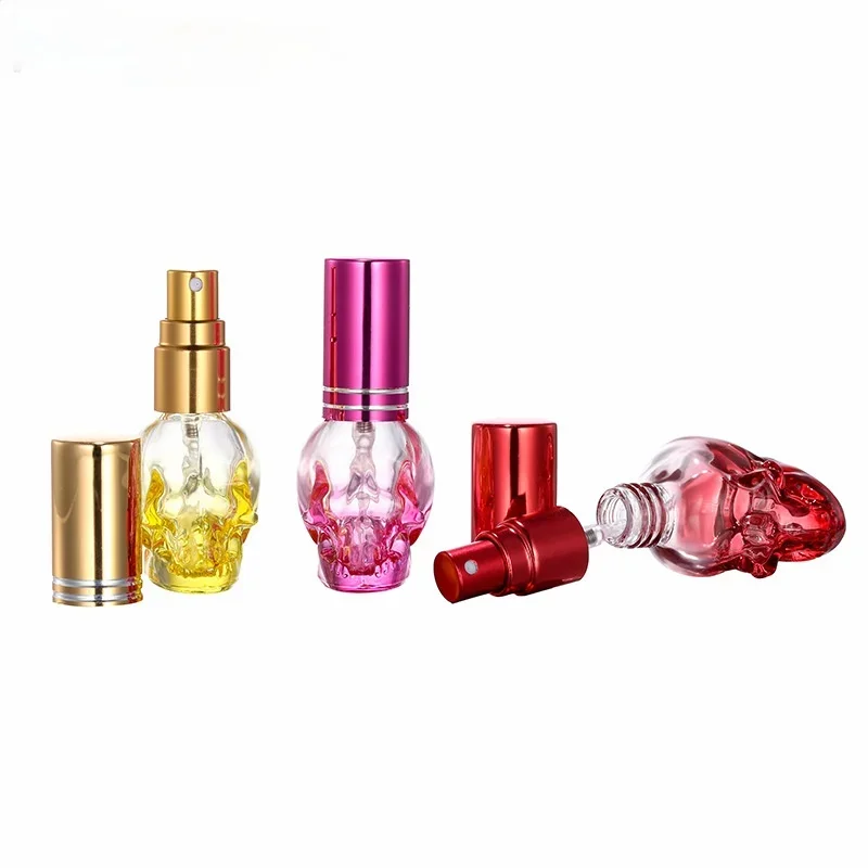 1PC 8 ミリリットルスカルデザインポータブル旅行香水アトマイザーガラススプレー香りポンプ空のミックスカラー