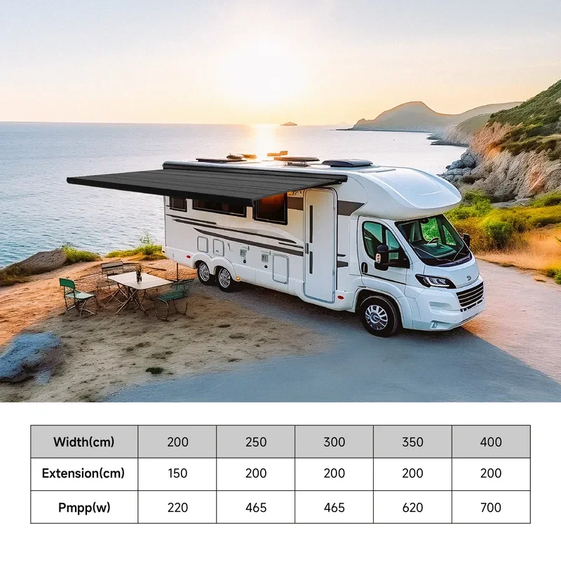 Imagen 7: Toldo motorizado solar Awnlux SA5900 de 2 x 1.5 m para accesorios de camping para caravanas