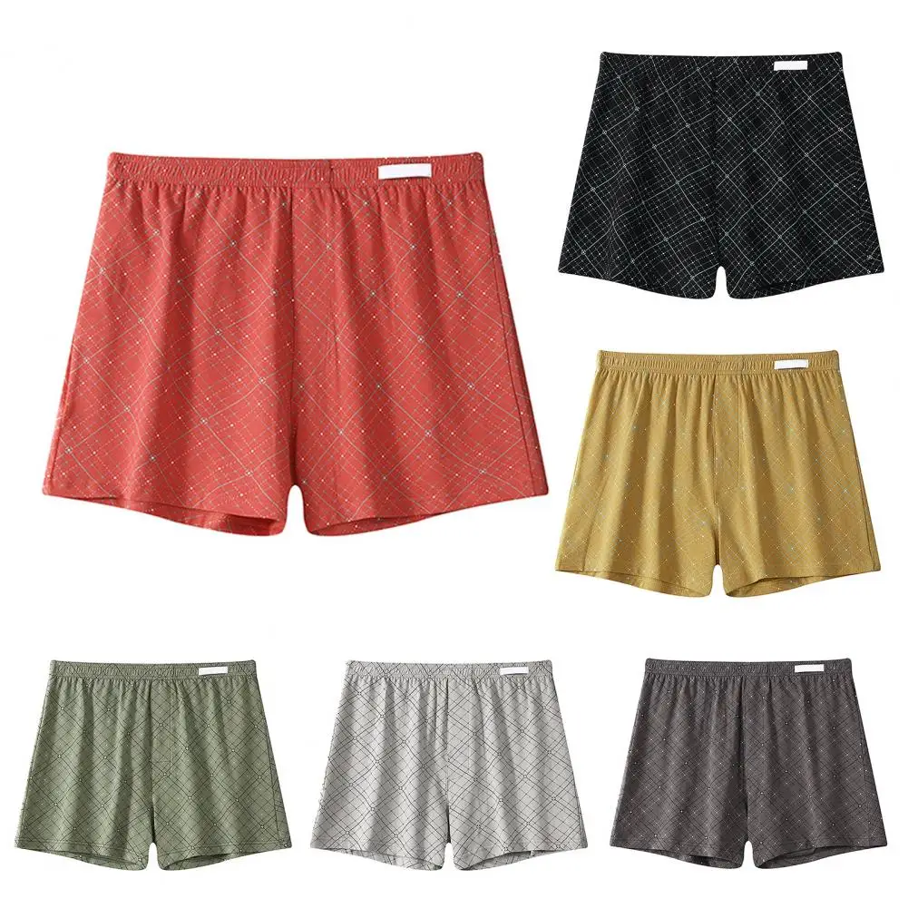 

Men Cotton Boxer Breathable Men Men's Cotton Boxer Shorts Breathable Moisture-wicking Underwear Elastic Waistband Comfort Boxers