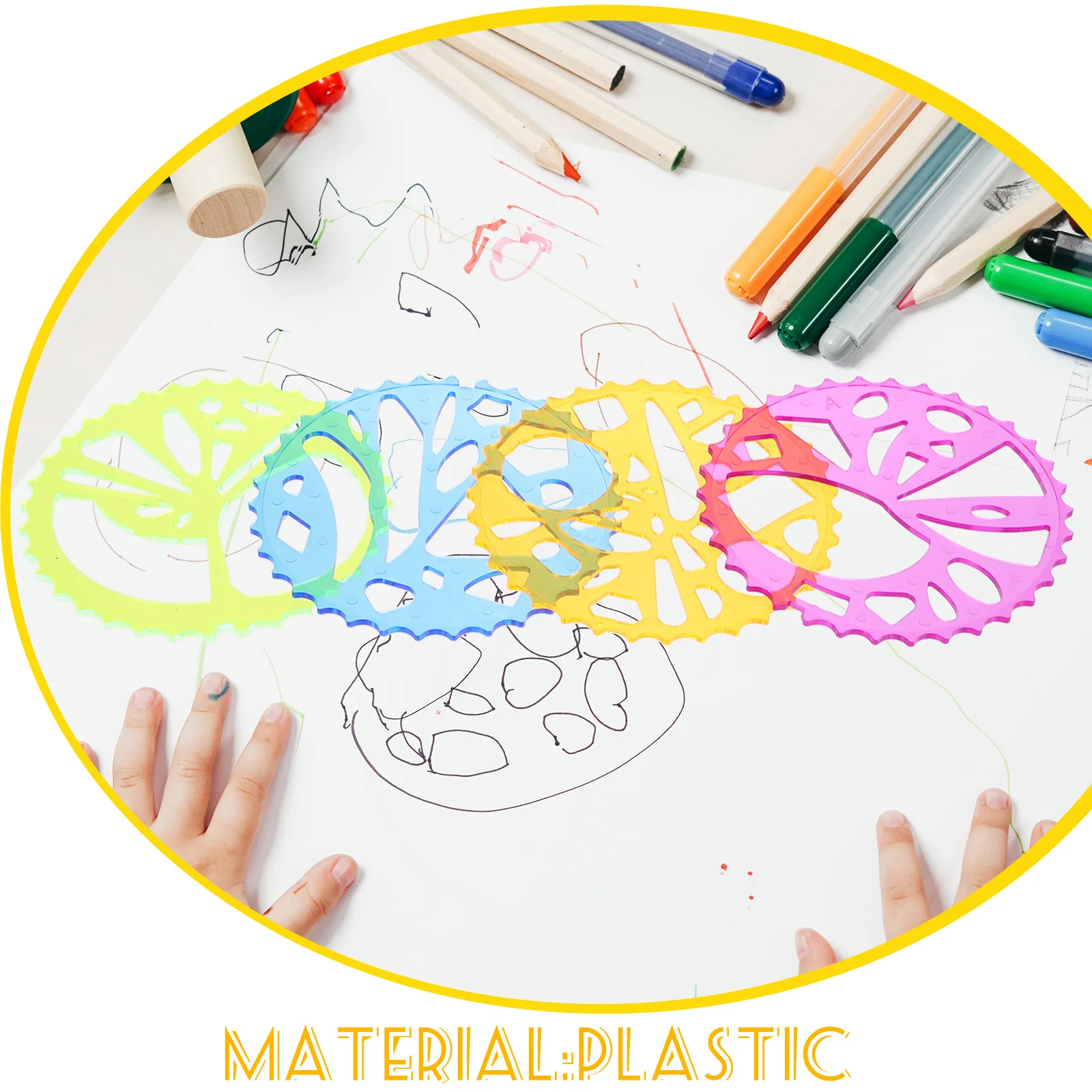 مجموعتان من قوالب استنسل الرسم البلاستيكية، مساطر رسم متعددة الاستخدام، أدوات استنسل إبداعية يمكنك صنعها بنفسك لرسم الحرف اليدوية في المنزل #2