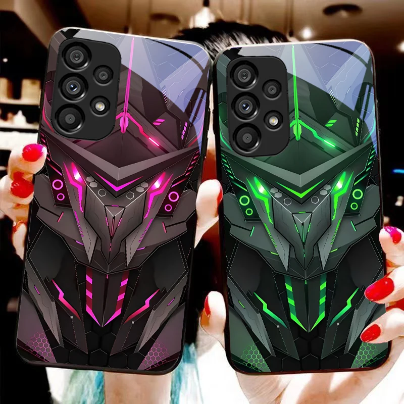 

Creative Mech For Samsung Galaxy S10 20 Plus 21 FE 22 23 24 FE 25 Ultra Black Tempered Glass Phone Case Hard Shell