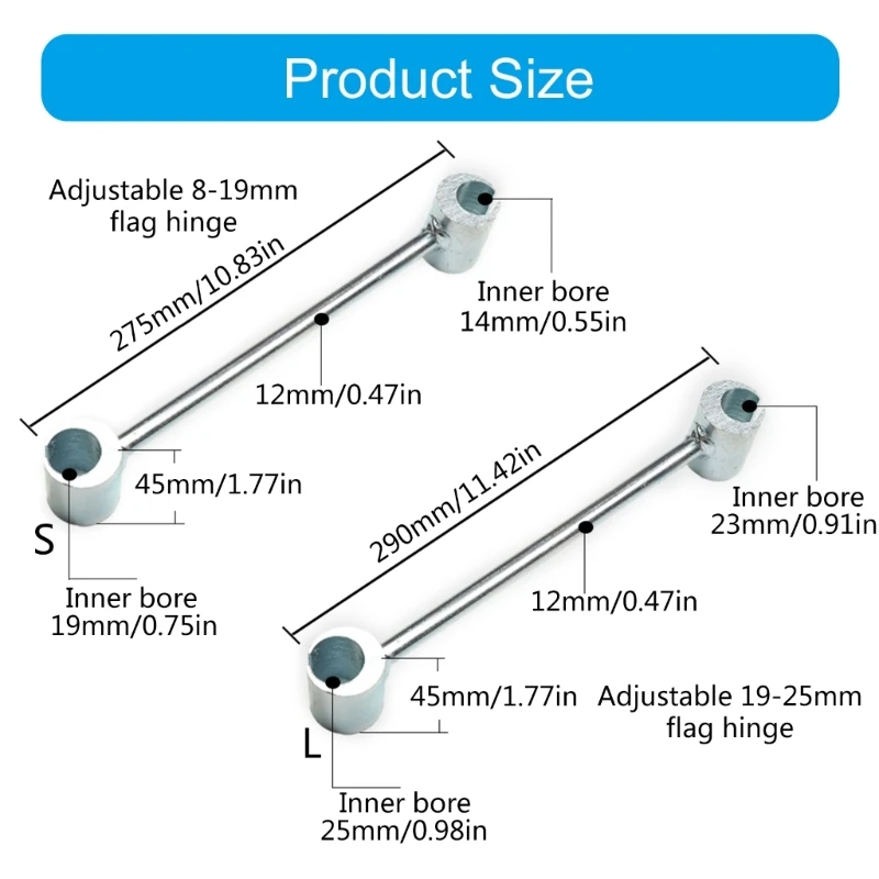 Heavy Duty บานพับช่องว่างเครื่องมือ, 8-19 มม.19-25 มม.ปรับ Spanner ประแจ Fit สำหรับการบำรุงรักษาประตูที่มีประสิทธิภาพช่องว่าง