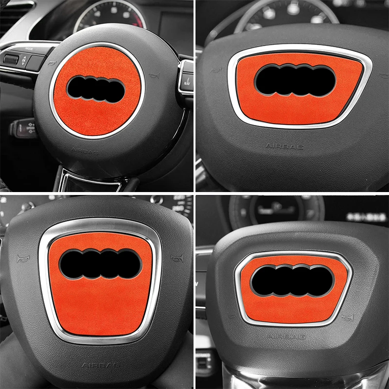 

Car Steering Wheel Soft Suede Cover Adhesive Frame Accessories for Audi A1 A3 A4 A5 A6 A7 Q3 A6 C7 Q5 A8 Q7 B6