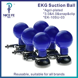 A Set ECG Suction Ball Electrodes Agcl-plated Silver Chloride Multifunctional Plated Electrocardiograph Ecg Ekg Cable