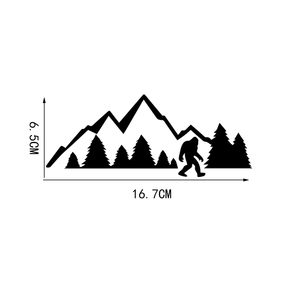 YJZT 16.7*6.5cm Bigfoot Mountain Scene Vinyl Decals Wild Man Embodies Trees Camping Adventure Car Stickers