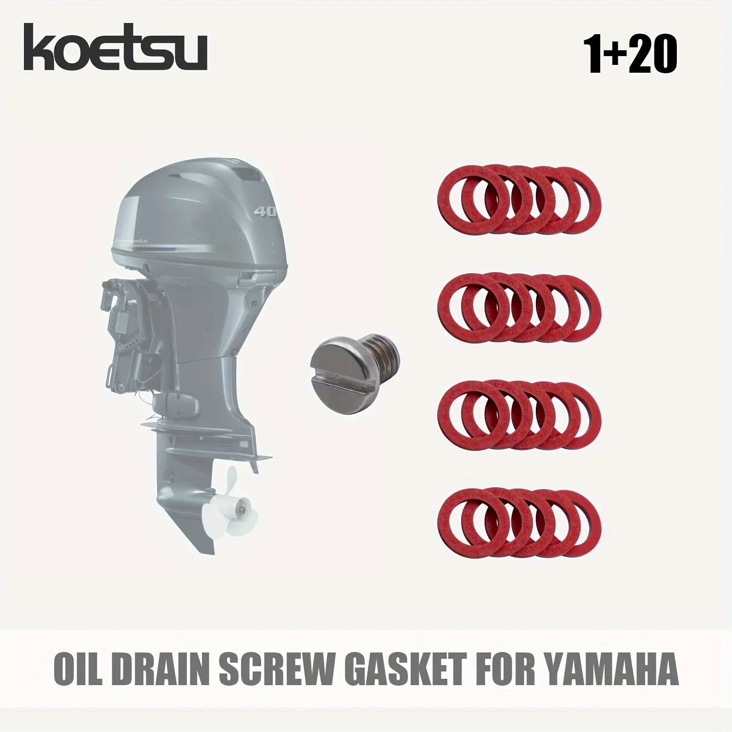 KOETSU Oil Drain Screw Gasket - For YAMAHA SUZUKI TOHATSU MERCURY Outboard Propulsion Engine (Two-Stroke Four-Stroke)