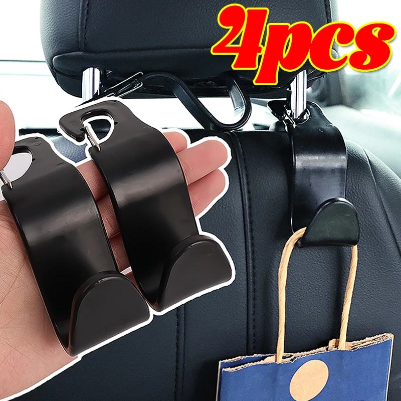 Car Seat Backrest Hidden Type Hooks Umbrella Bag Storage Holder hickened Black Hooks With Spring Clip Auto Interior Accessories