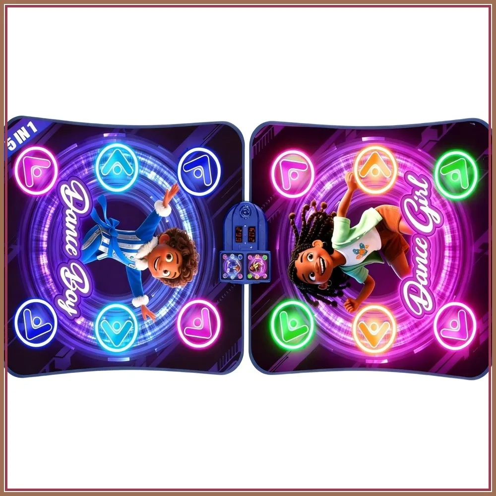 

Electronic Dance Mats for Girls 4-8, LED Light Music Dance Mat Toys, 2-Player with 5 Modes, Hand-Eye Coordination