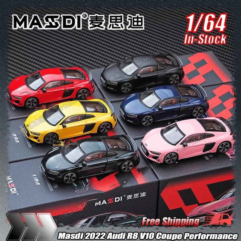 

New Masdi 1:64 Audi R8 V10 Coupe Performance Series Alloy Die-Casting Mini Car Model Collectible Static Custom Toy Gift Ornament
