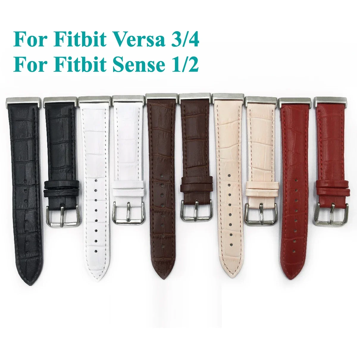 Nuevas correas de cuero para reloj Fitbit Versa 4 3, pulsera de reloj para hombres y mujeres, correa para Fitbit Sense 1 2, bandas de bucle de repuesto