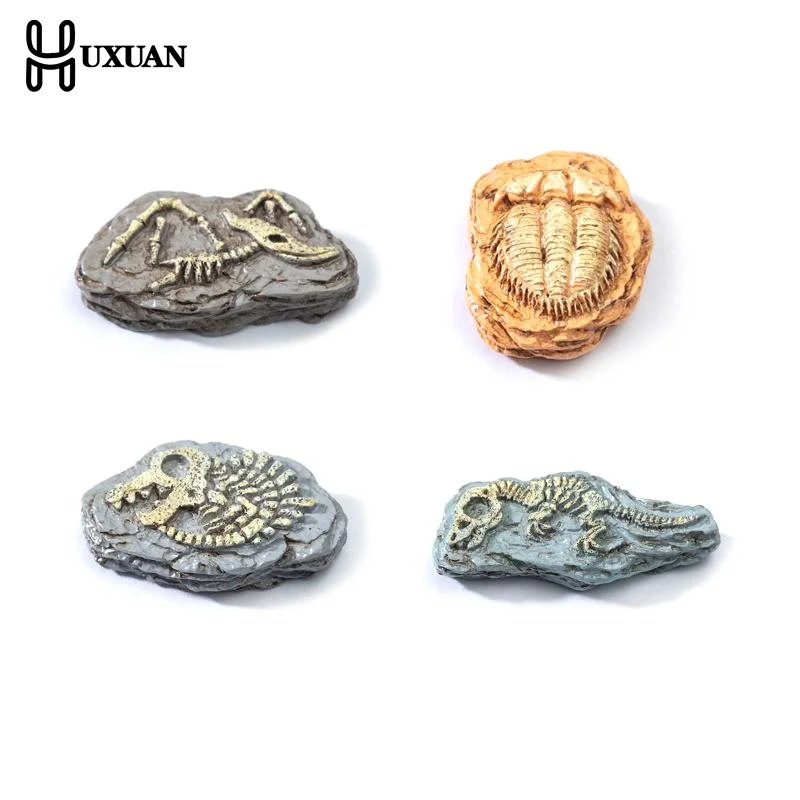 Create Unique Landscapes with 4pcs Dinosaur Fossil Miniatures Realistic Desktop Decor