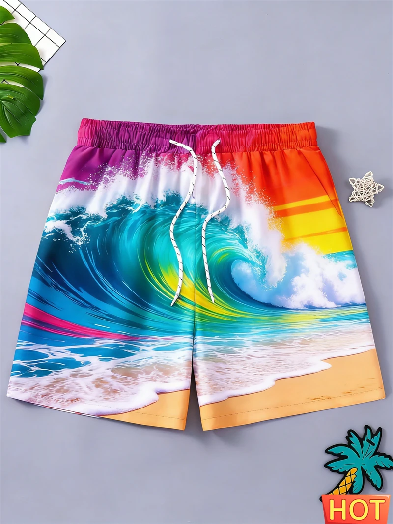 

Men Shorts 3D Print Vibrant Neon Splatter Shorts Lightweight Quick Dry Swim Shorts For Men Trendy Y2k Casual Fun Summer Swimwear