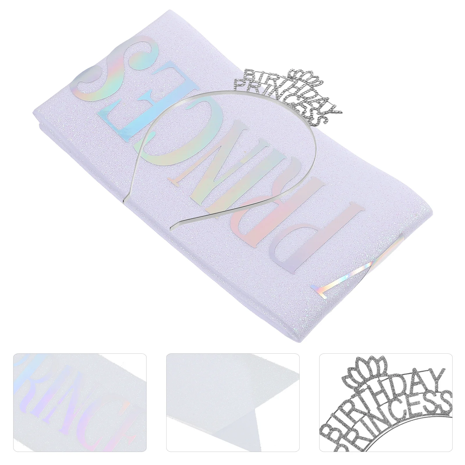 

1 комплект, повязка на голову с короной на день рождения, тиара принцессы со стразами, комплект с поясом для женщин и девочек, праздничная повязка на голову с короной на день рождения