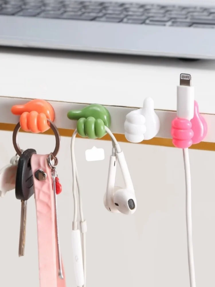 Gancio per cavo con design a pollice, supporto per cavo adesivo per parete della scrivania, nessun traccia, nessun organizzatore di caricabatterie per trapano, gestione dei cavi per l'home office