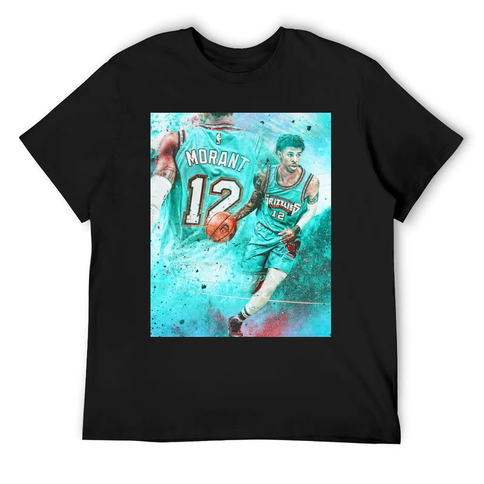 

Ja Fly Morant 12 T-Shirt Short sleeve tee baggy shirts kawaii clothes graphic tee shirt cotton t shirt men