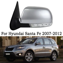 Car Side Rearview Mirror With Lamp For Hyundai Santa Fe 2.4L 2.7L 2007 2008 2009 2010 2011 2012 Rear View Mirror Accessory