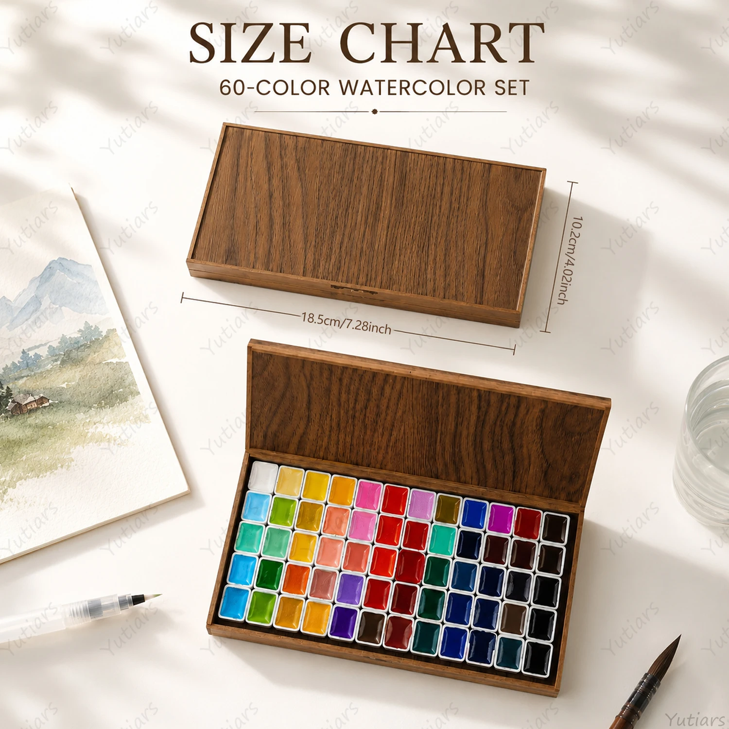 60 Color Watercolor Paint Pale - đánh giá và giá Watercolor Paint Set Solid Pigment