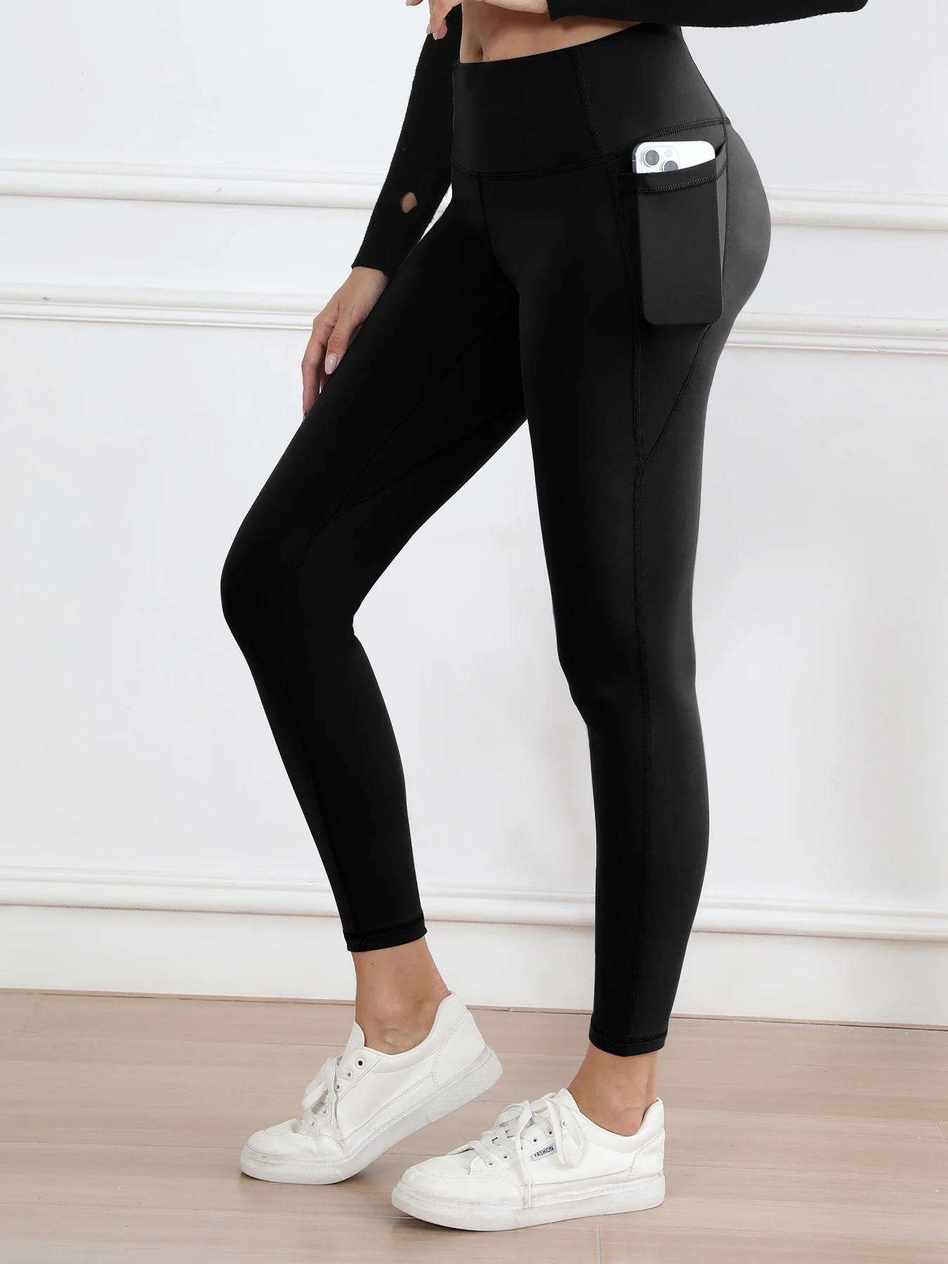 Yoga Fitness Leggings da donna Collant a vita alta con tasca Allenamento in palestra Corsa Pantaloni skinny casual elasticizzati e sexy per il sollevamento del sedere