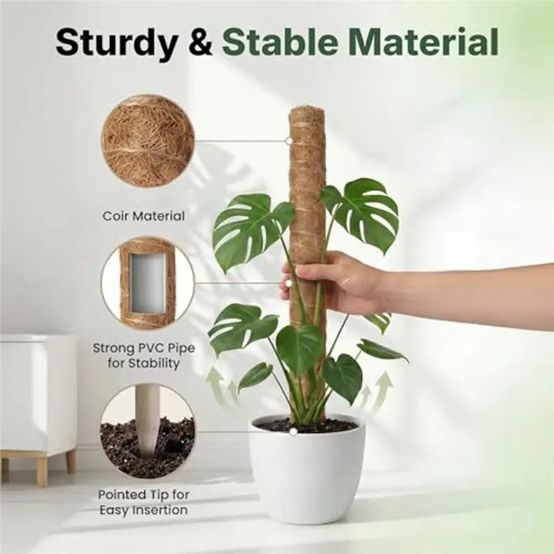 TKOH-Rooftop,And Filodendrace Compatible-4-Piece Plant Stand Set Coconut Shell Stumps-Plant Stumps For Indoor Climbing Plants