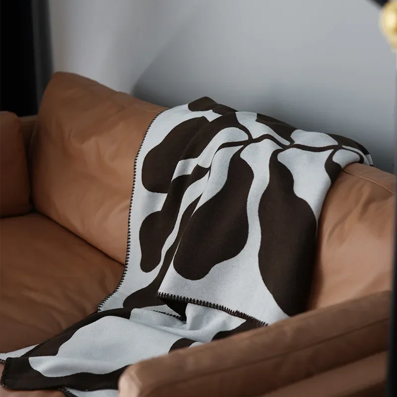 Nordic Knitted Blankets Bohemian Abstract Throw Blanket Sofa Cover Plush Travel Leisure Bed Cover Blanket Boho Bedspread