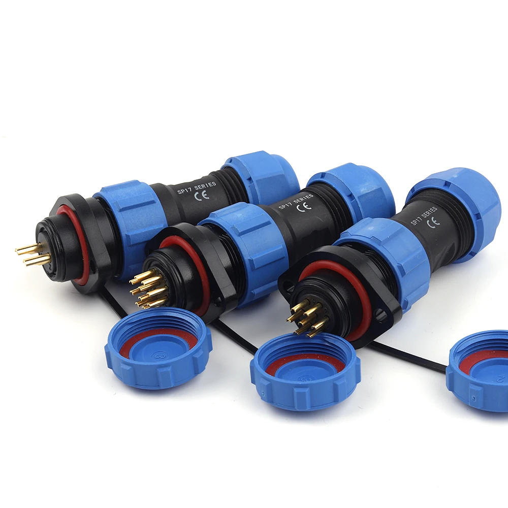 Soquete de tomada de aviação sp17, 2/3/4/5/7/9/10 pinos, flange de soldagem macho e fêmea, ip68, à prova d'água, aparelhos elétricos domésticos