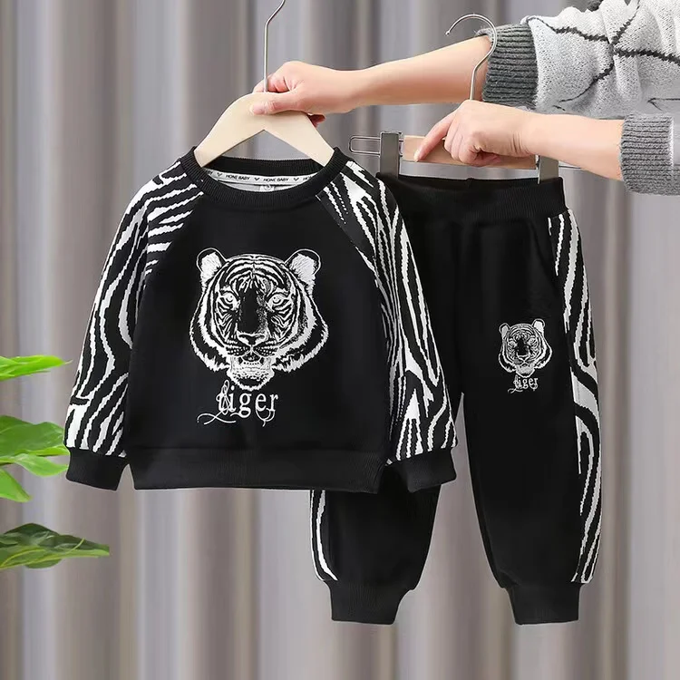 

Spring Autumn Baby Boy Clothes Boutique Pullover Cartoon Long Sleeve O-neck Hoodies And Pants 2 Piece Outfits Kids Sport Suit